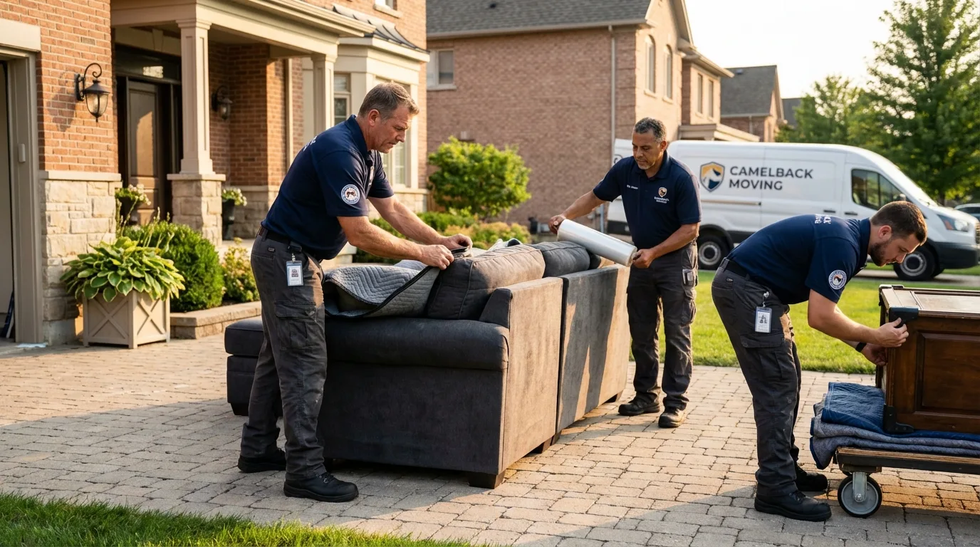 Large estate moving crew wrapping furniture in Moss Point, MS