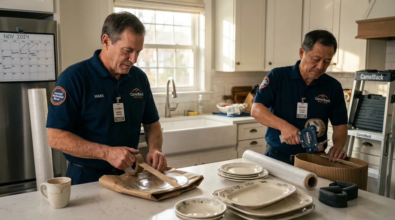Professional crew packing kitchen dishware in Moss Point, MS
